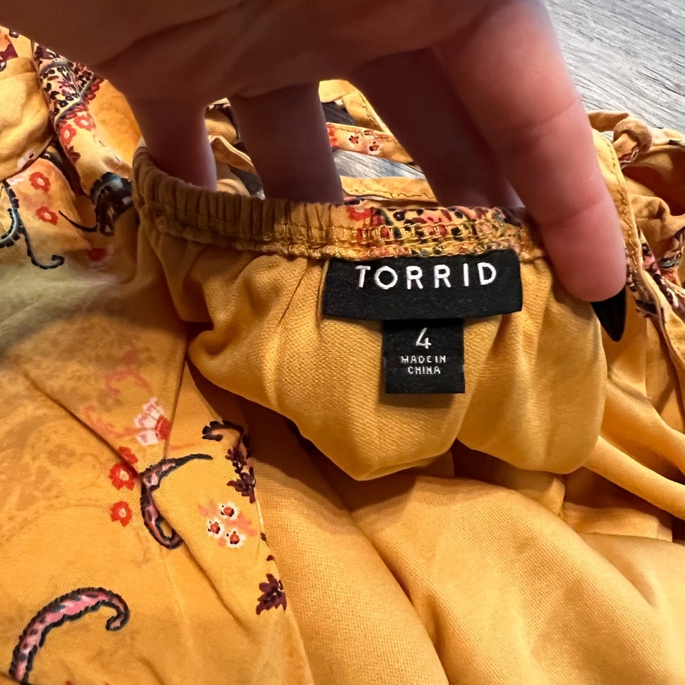 torrid Mustard Paisley Mini Dress - Picture 5 of 10